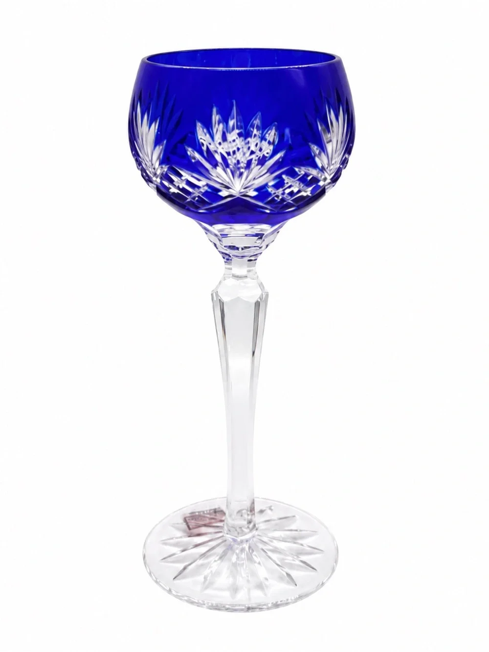 Ajka Crystal Caroline Cut-to-Clear Wine Goblets Set of 4 Vintage Hungary